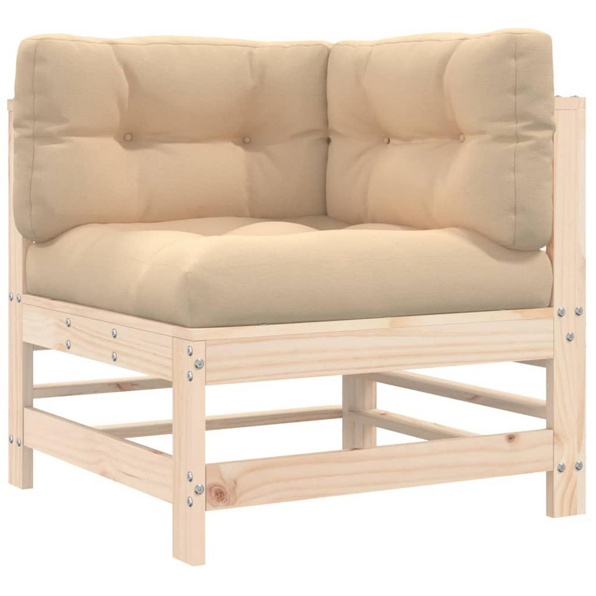 GARTENSOFA TYNOJ 63.5/60/63.5 cm （2-SITZER） - Braun, Holz (63.5/60/63.5cm) - ZMH
