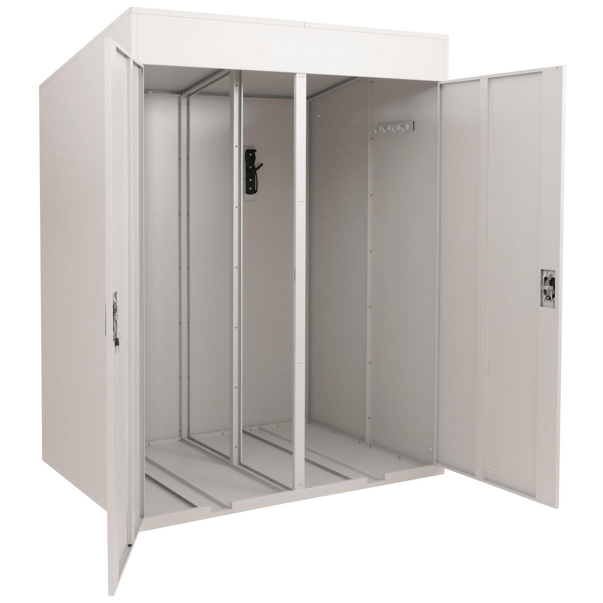 FAHRRADGARAGE H66B rechteckig Hellgrau - Hellgrau, Metall (158/213/125cm) - MCW