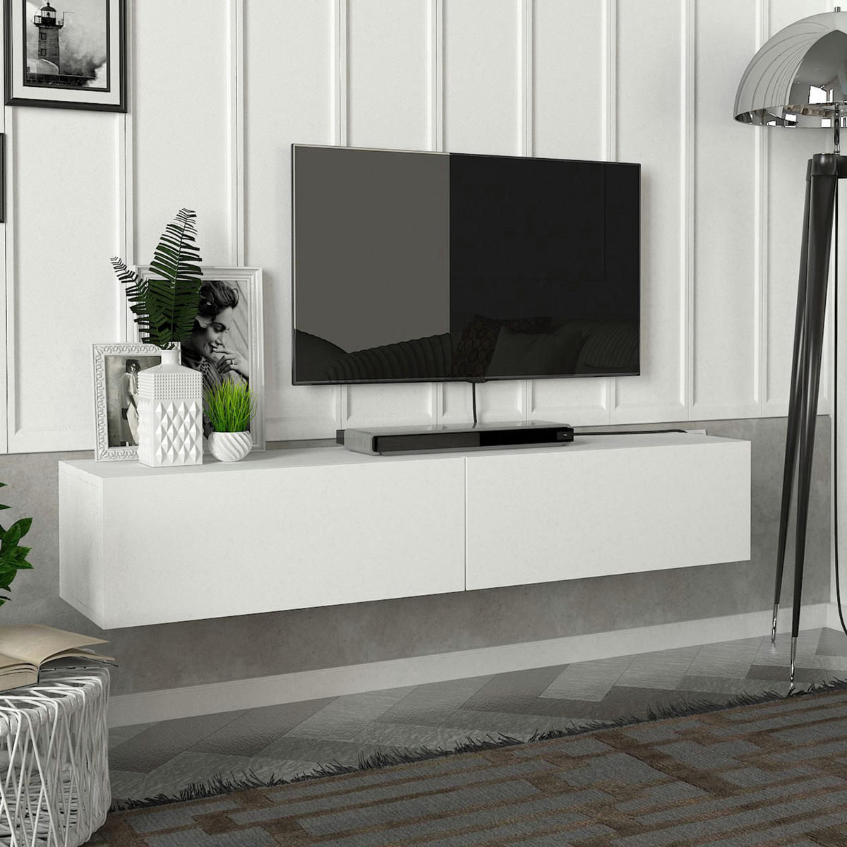TV-ELEMENT Toivakka - Weiß, Holzwerkstoff (135/25/31cm) - [en.casa]