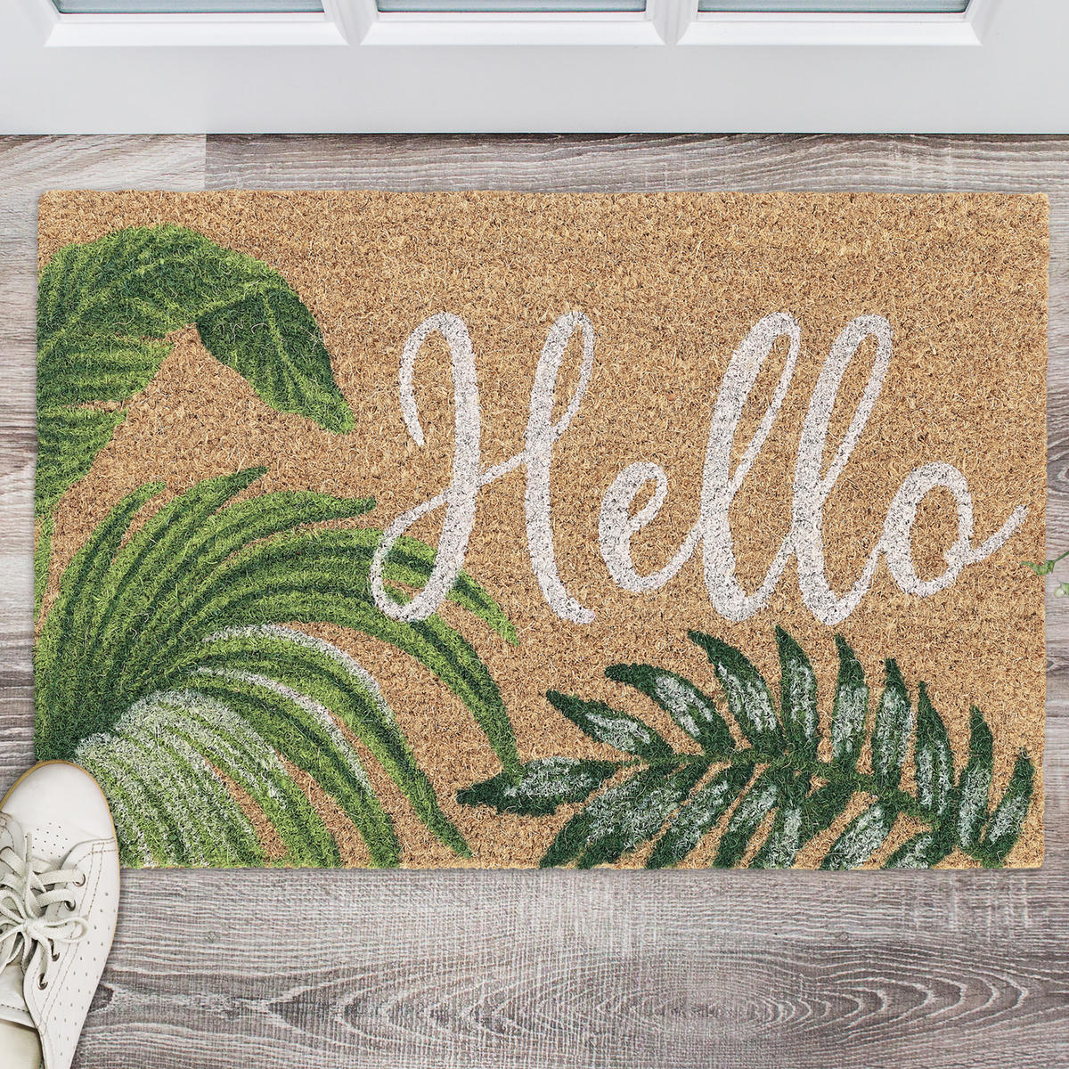 FUSSMATTE - Hellbraun, Kunststoff/Textil (60/40cm) - Relaxdays