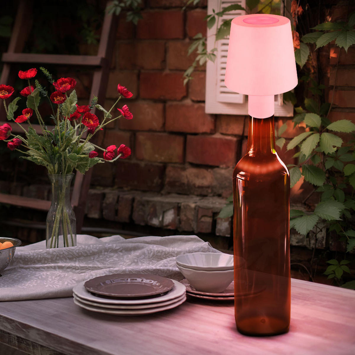 LED TISCHLEUCHTE Yara Weiß - Weiß, Kunststoff (10.5/10.5/14cm) - Globo Lighting