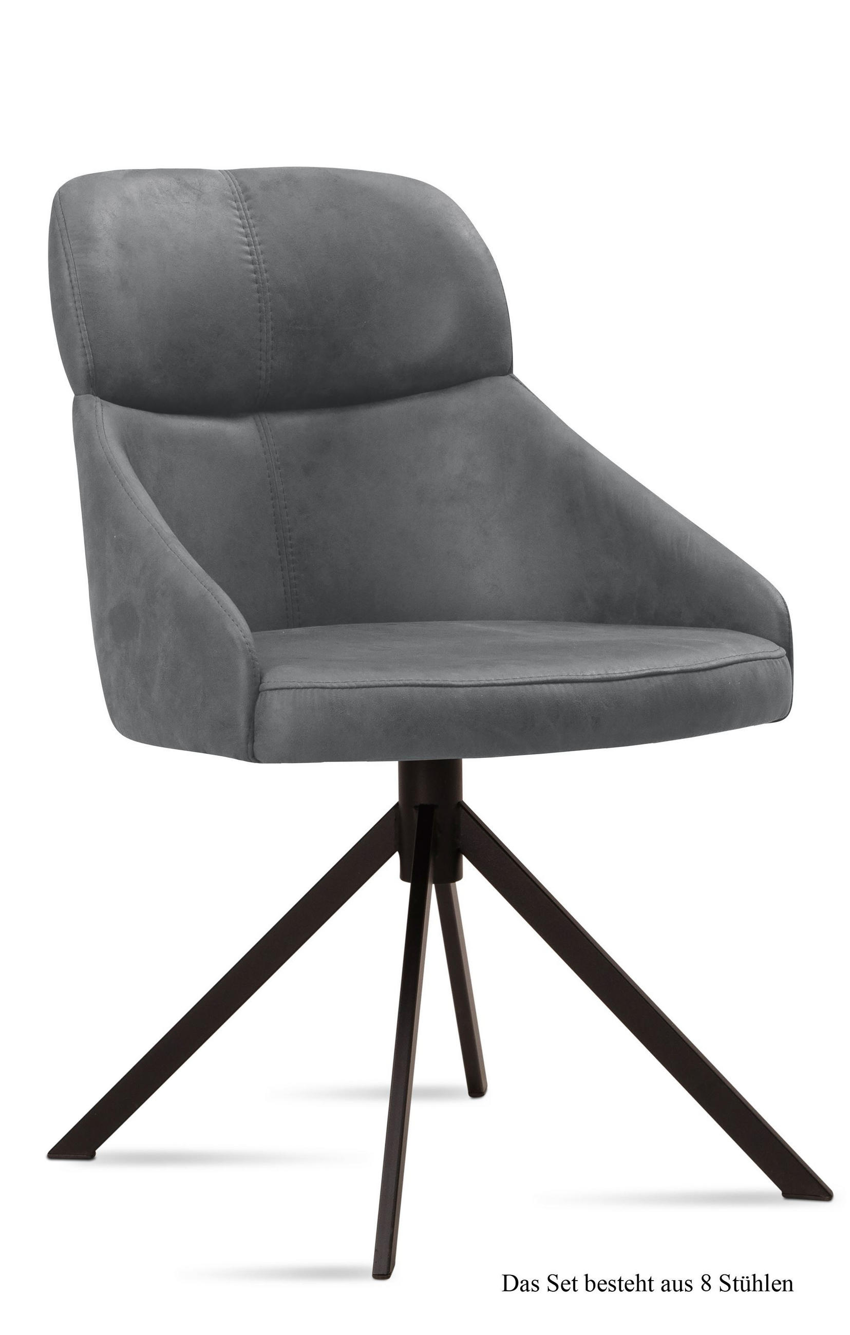 ESSZIMMERSTUHL (8er-Set) Deanna 52x82x63 Schwarz/Grau - Schwarz/Grau, Kunststoff (63/82/52cm) - 58aufmkessel