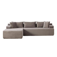 ECKSOFA 272/174/74.5 cm Grau mit 30D hochelastischem Schaumstoff und rutschfestem Boden - Grau, Textil (174/74.5/272cm) - Oxeza