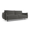 3-SITZER SOFA mit Schlaffunktion Samt Stoff Grau - Dunkelgrau/Schwarz, Textil/Metall (230/86/105cm) - Makamii