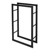 KAMINHOLZREGAL - Schwarz, Metall (25/100/60cm) - ML-DESIGN