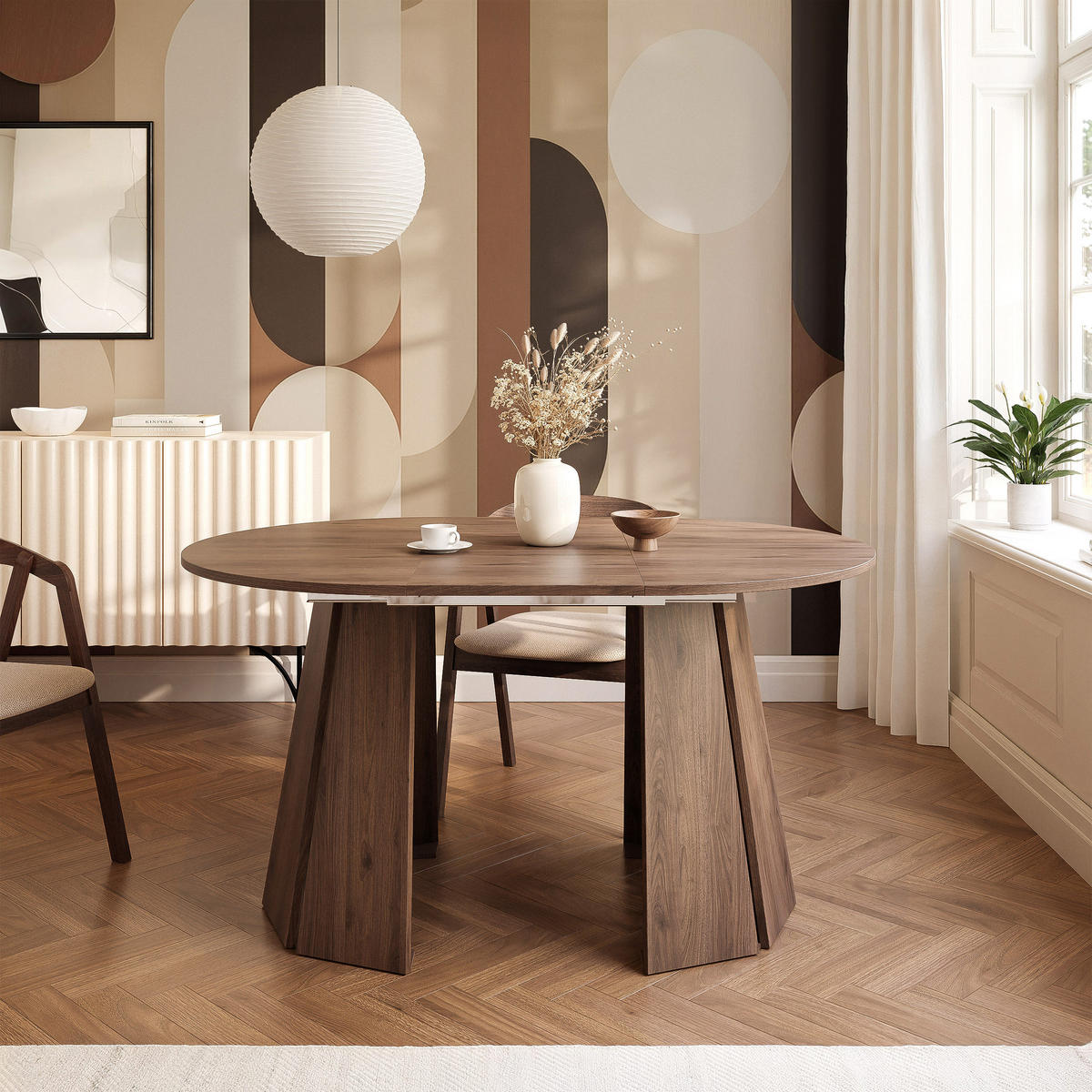 TISCH AUSZIEHBAR VERDA 100–140 cm, Farbe Nussbaum - Nussbaumfarben, Holzwerkstoff (100/140/76cm) - Idohome