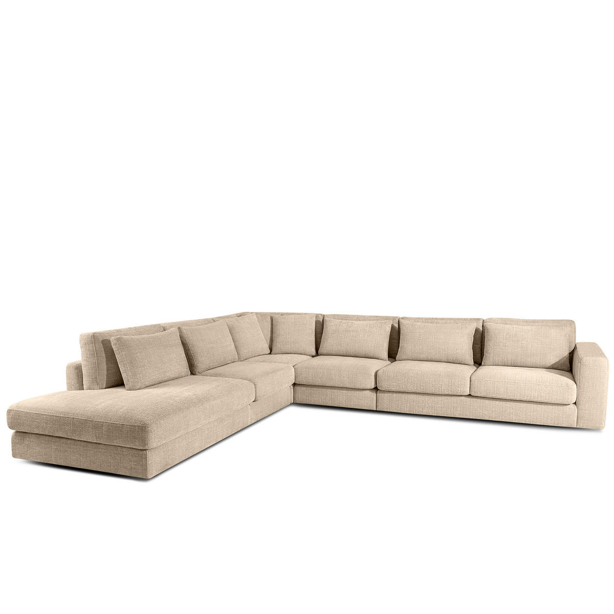 ECKSOFA XL links VERUS - Beige, Holz/Holzwerkstoff (377/328cm) - KONSIMO®