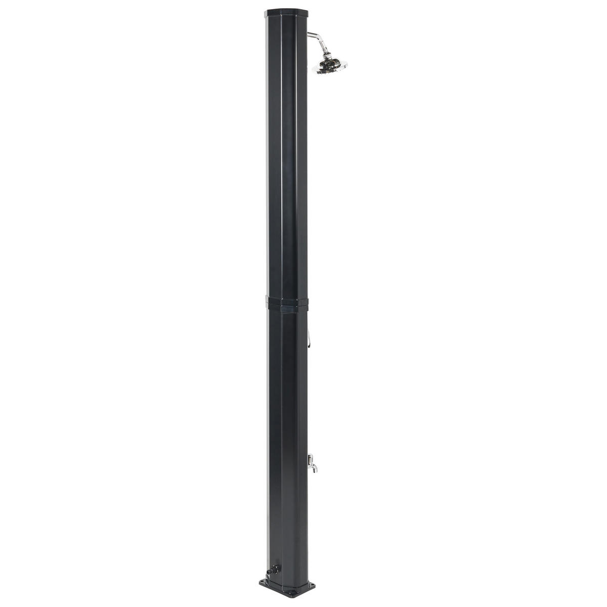 FREISTEHENDE solarbetriebene Gartendusche Schwarz Topocalma - Schwarz, Kunststoff (18/217/15cm) - Beliani