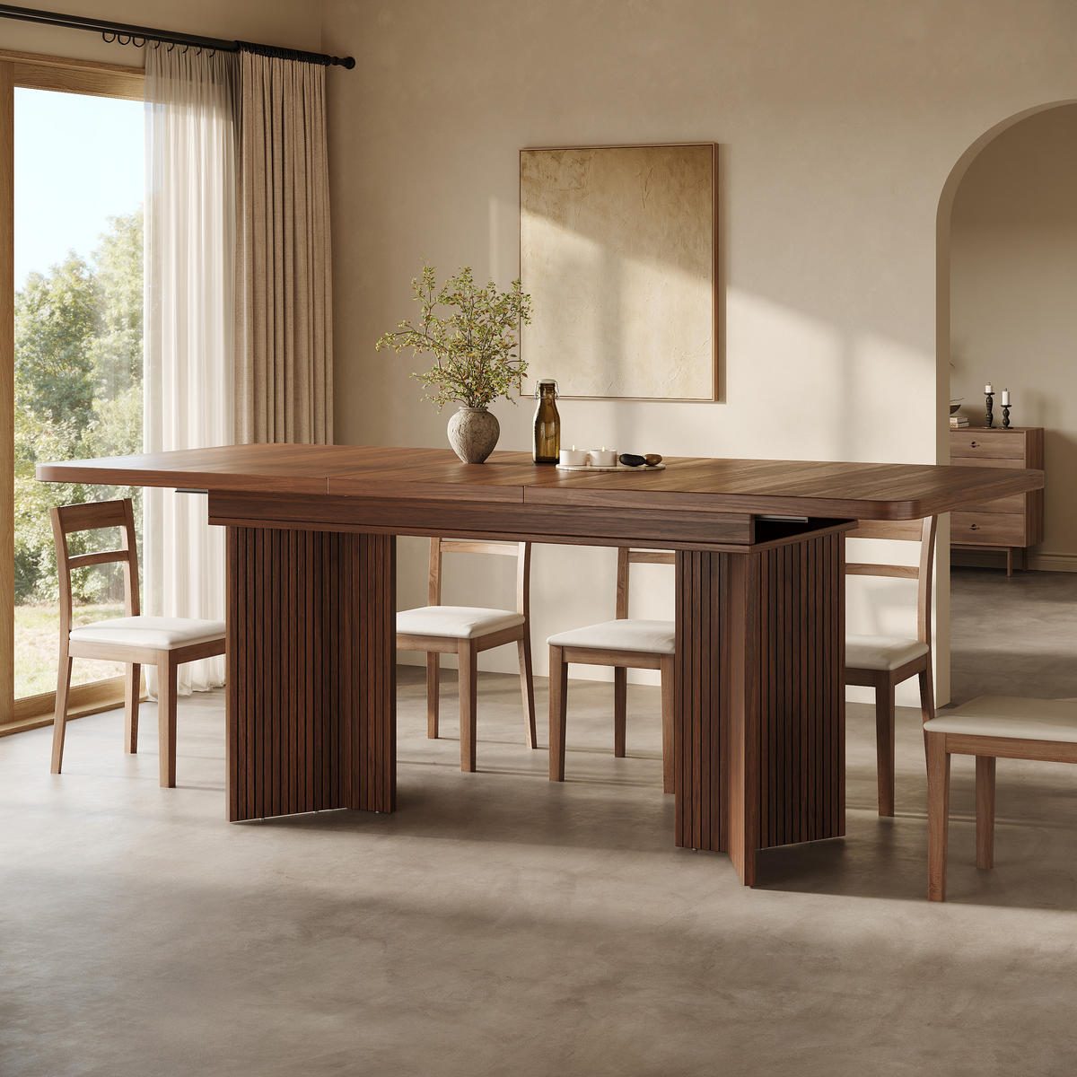 ESSTISCH ausziehbar 120-160/80/76,1 cm DE-39643 Nussbaum - Walnussfarben, Holzwerkstoff (80/120/76.1cm) - ComfortXL