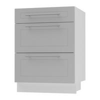 SCHUBLADENUNTERSCHRANK Kvantum D3M/60 60 / 50 / 82cm - Weiß/Grau, Holz/Holzwerkstoff (60/82/50cm) - Feldmann-Wohnen
