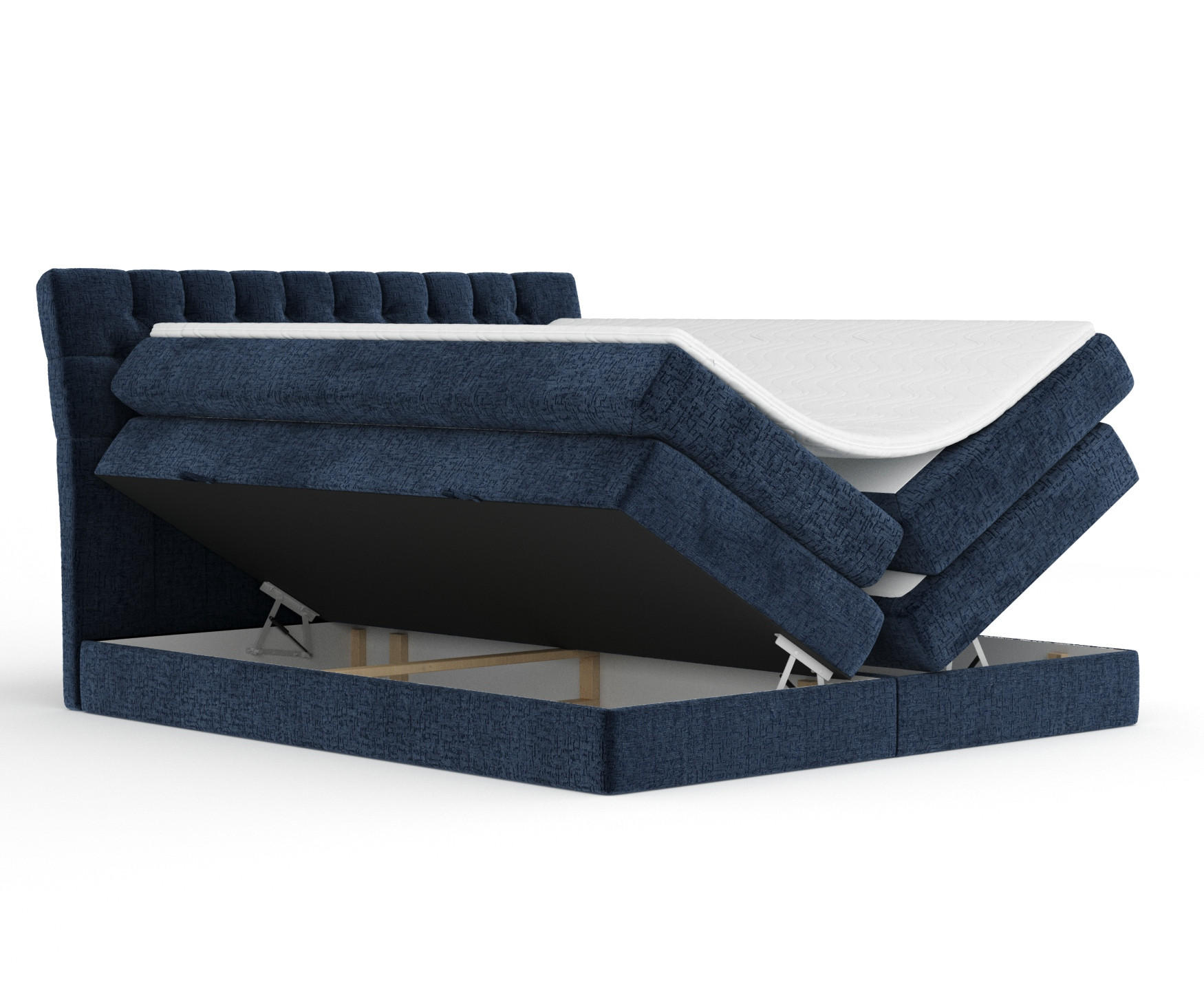BOXSPRINGBETT Seraphine Marineblau 140/200 cm - Schwarz/Dunkelblau, Holz/Holzwerkstoff (140/200cm) - Maison de Reve