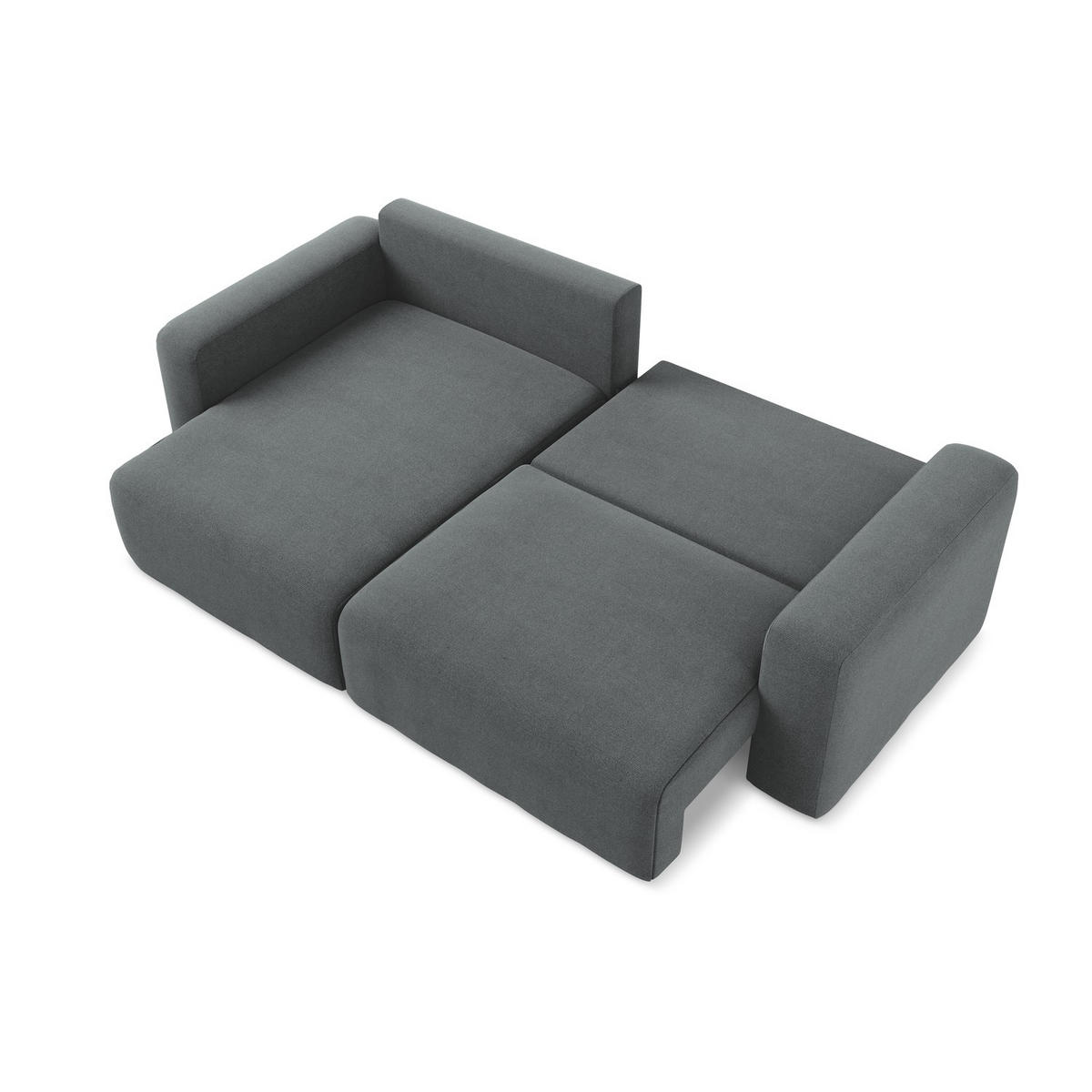 ECKSOFA mit Schlaffunktion links Strukturstoff Stoff Grau - Schwarz/Grau, Kunststoff/Textil (149/244cm) - LaMiaSofa