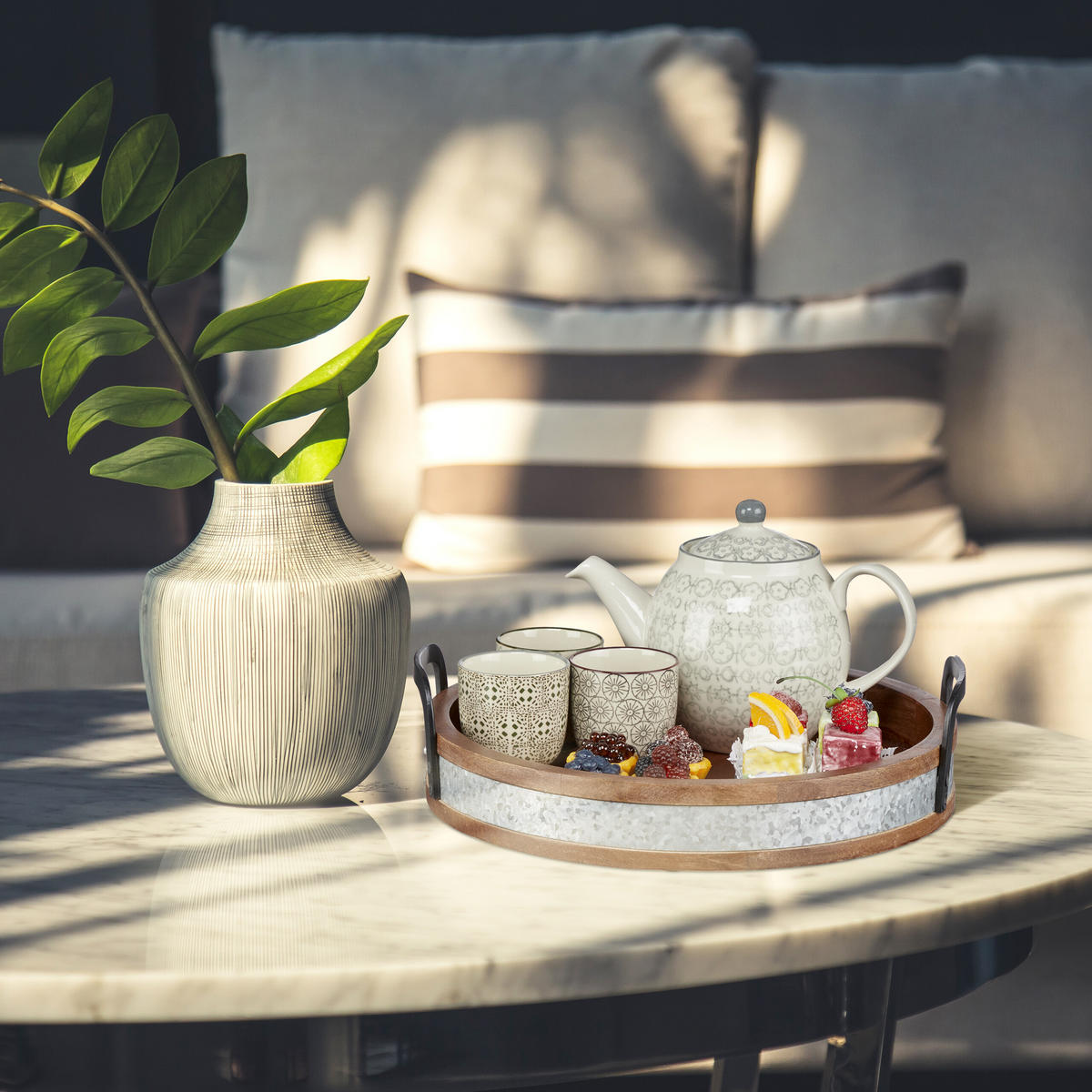 TABLETT - Braun, Holz/Metall (36/9/35cm) - Relaxdays