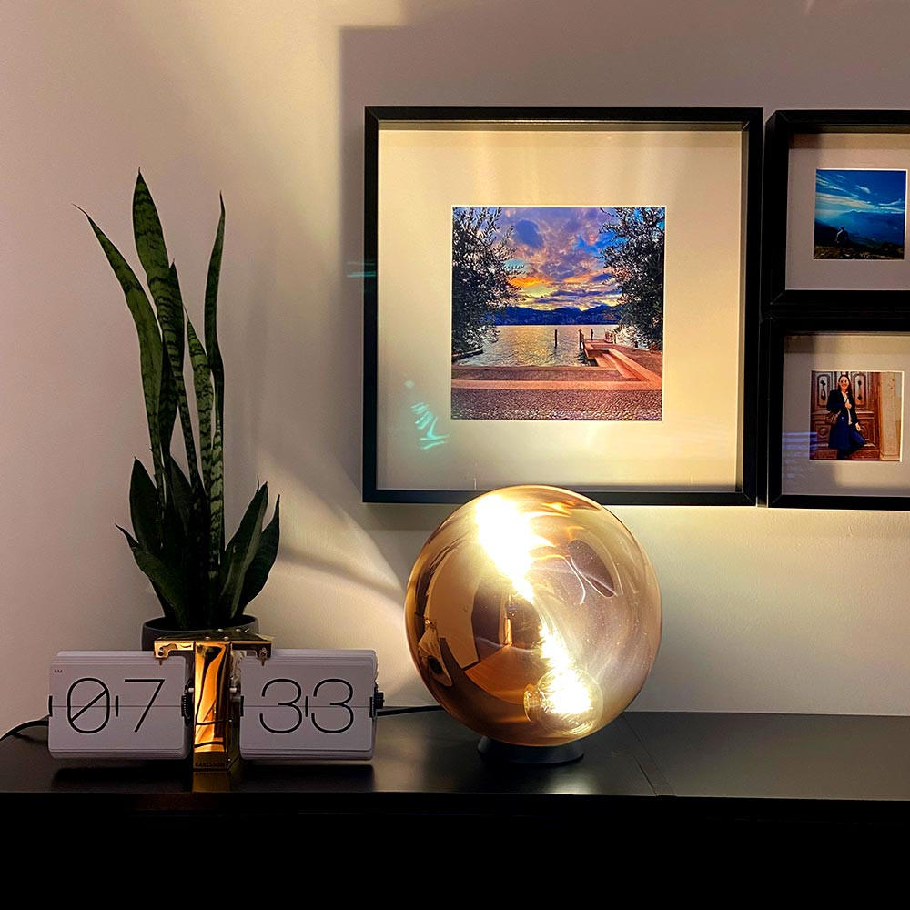 TISCHLAMPE Progress Ø 30cm Glaskugel Kupfer - Kupferfarben, Glas (30/30cm) - s.luce