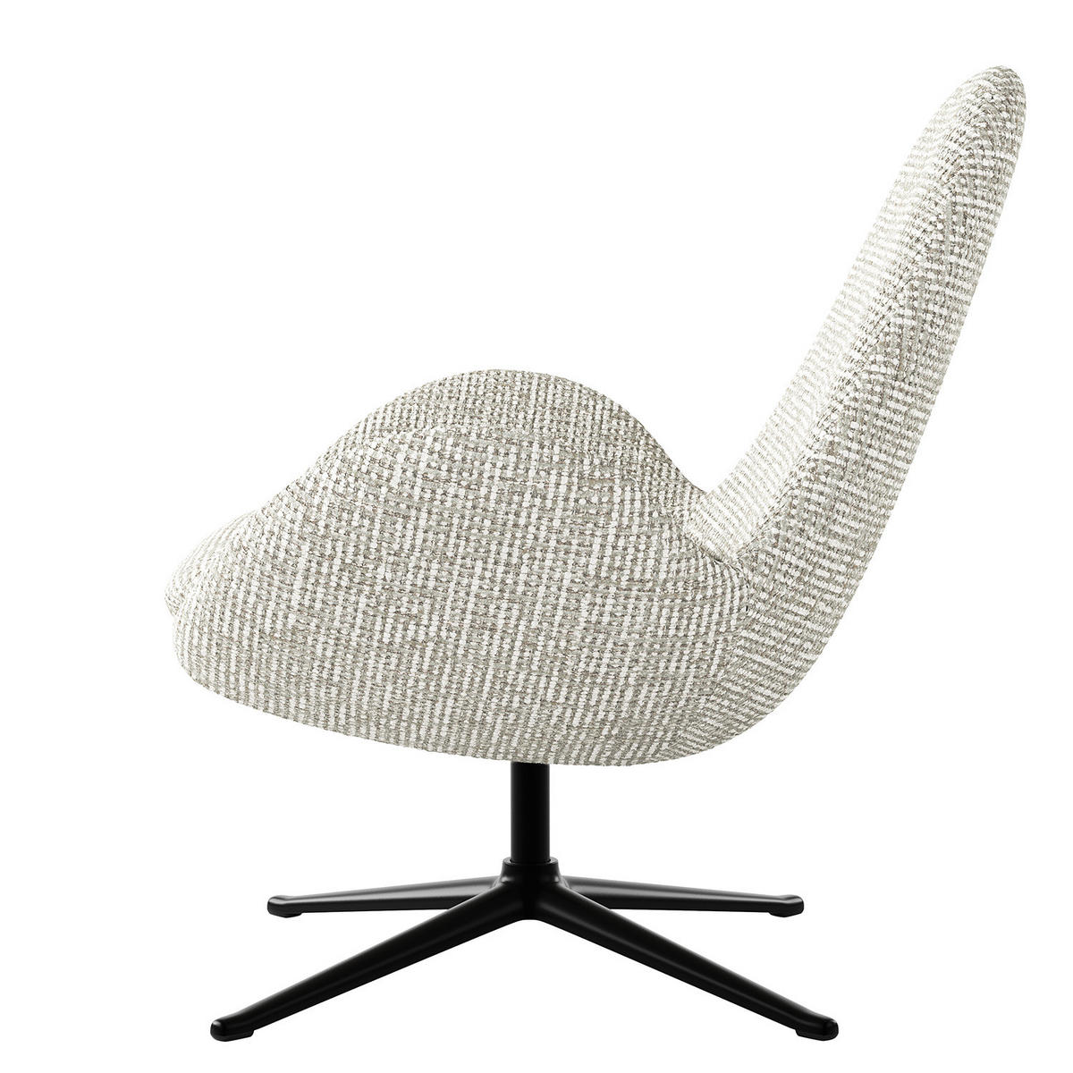 SESSEL - Schwarz/Grau, Textil/Metall (87/90/82cm) - home24