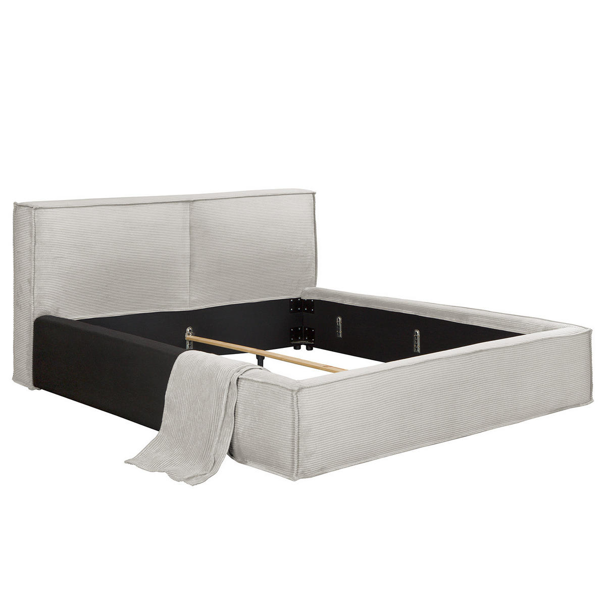 WECHSELBEZUG für Polsterbett - Hellgrau, Textil (220/200cm) - home24