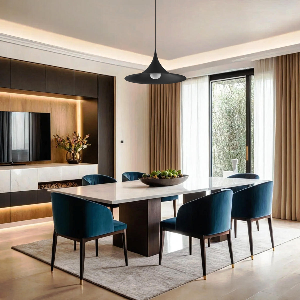 HÄNGELEUCHTE - Schwarz, Metall (57/57/27cm) - Lumicom