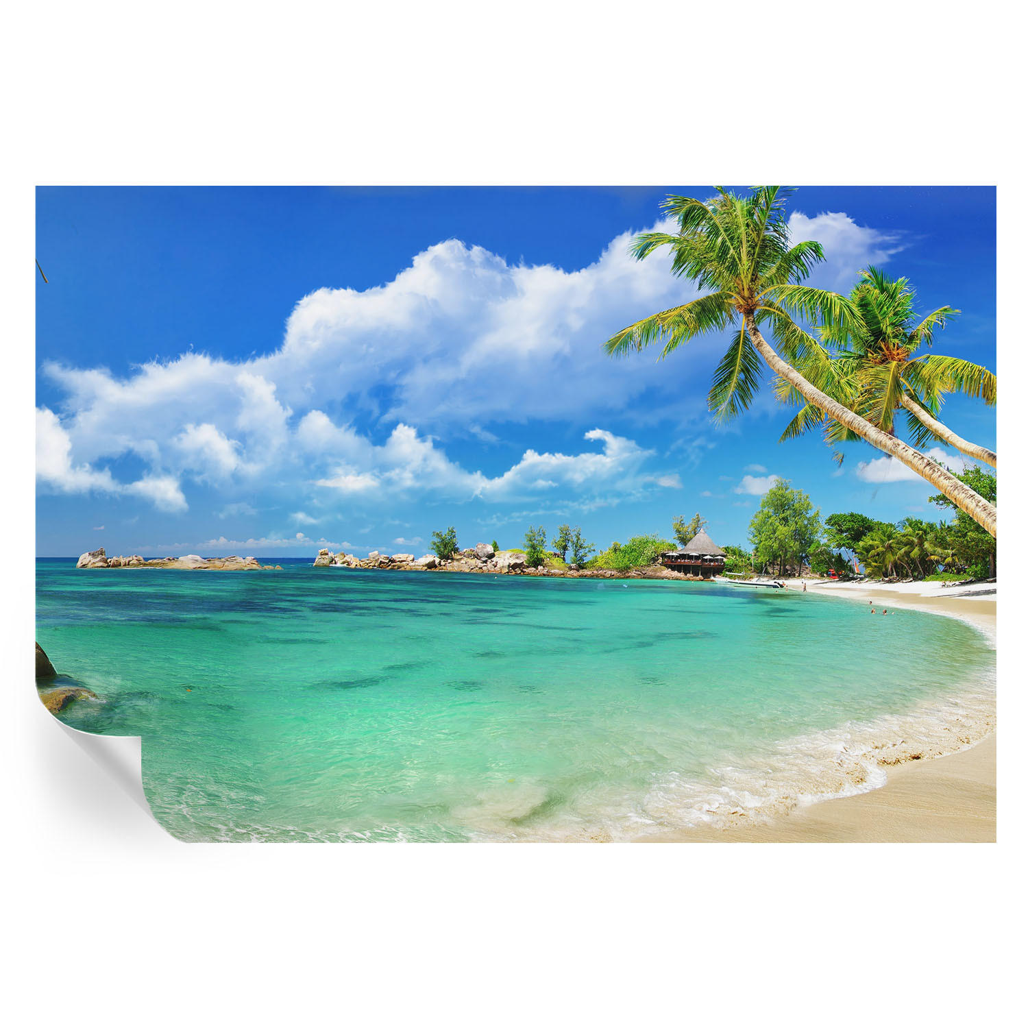 FOTOTAPETE 152x104 cm - Tropisches Paradies - Blau, Textil (152/104cm) - Wallfluent