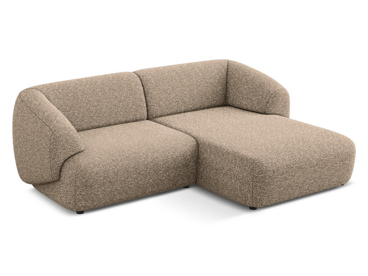 ECKSOFA rechts Strukturstoff Stoff Beige - Blau/Beige, Kunststoff/Textil (230/98cm) - Makamii