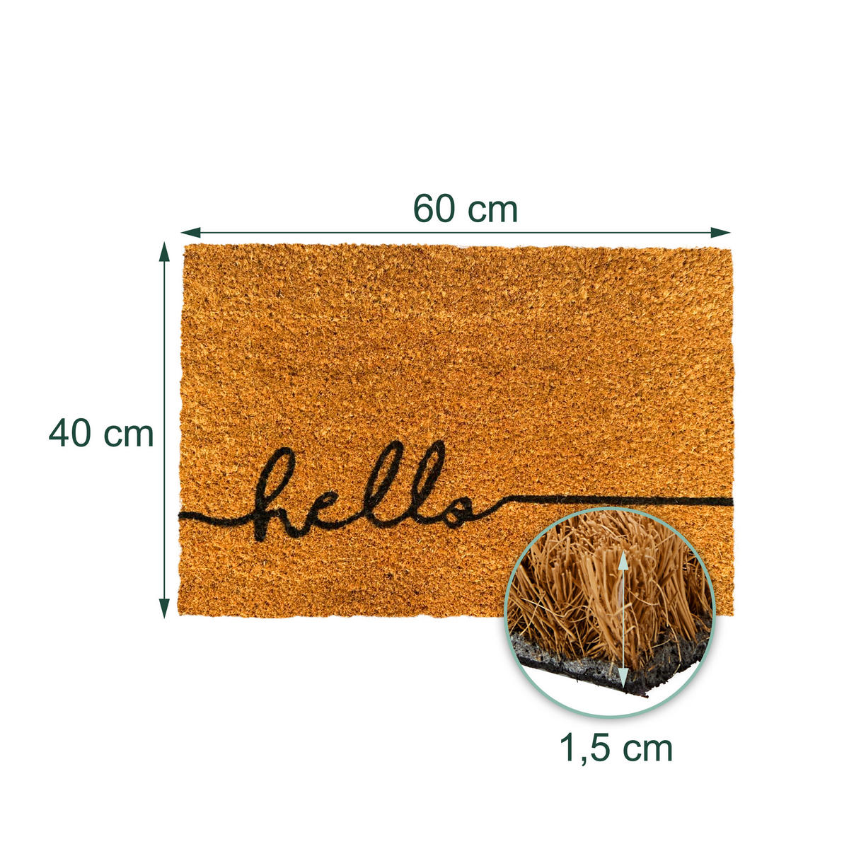 ROHOŽ - svetlohnedá, textil/plast (60/40cm) - Relaxdays