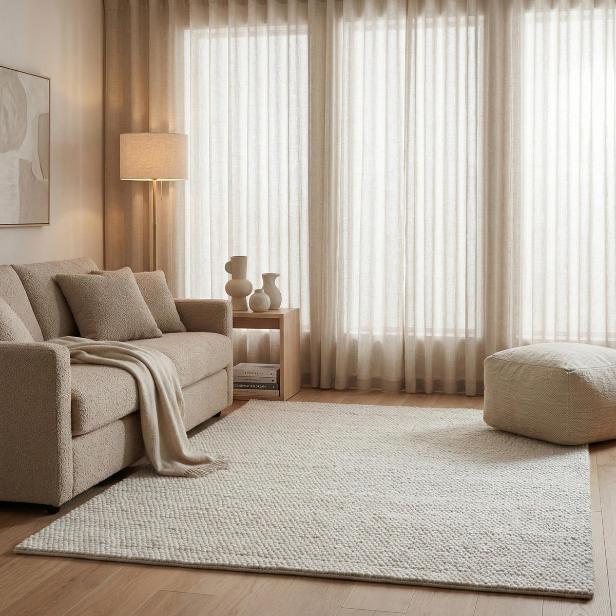 WOLLTEPPICH WOOLY 160/230 cm Ivory - Creme, Naturmaterialien (160/230cm) - Consilio Concept