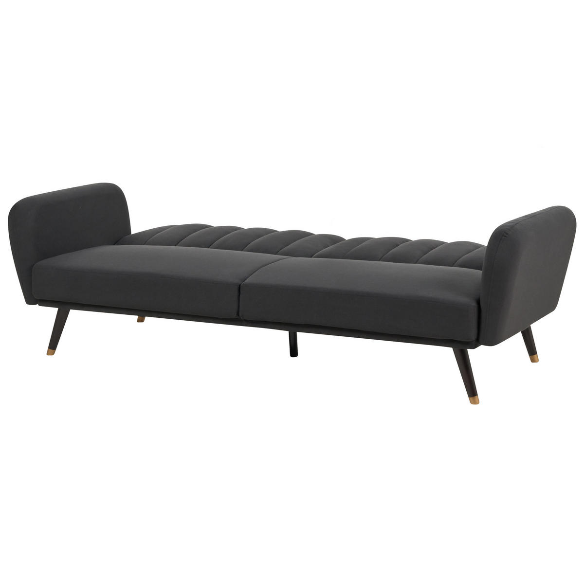 3-SITZER-SCHLAFSOFA Samtstoff schwarz Vimmerby - Schwarz, Textil (212/90/80cm) - Beliani