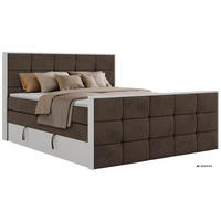 BOXSPRINGBETT ALVIT KING DUO 200/200 - Braun Velvet - Topper Visco - H3 - Schwarz/Braun, Kunststoff/Textil (200/200cm) - MKS