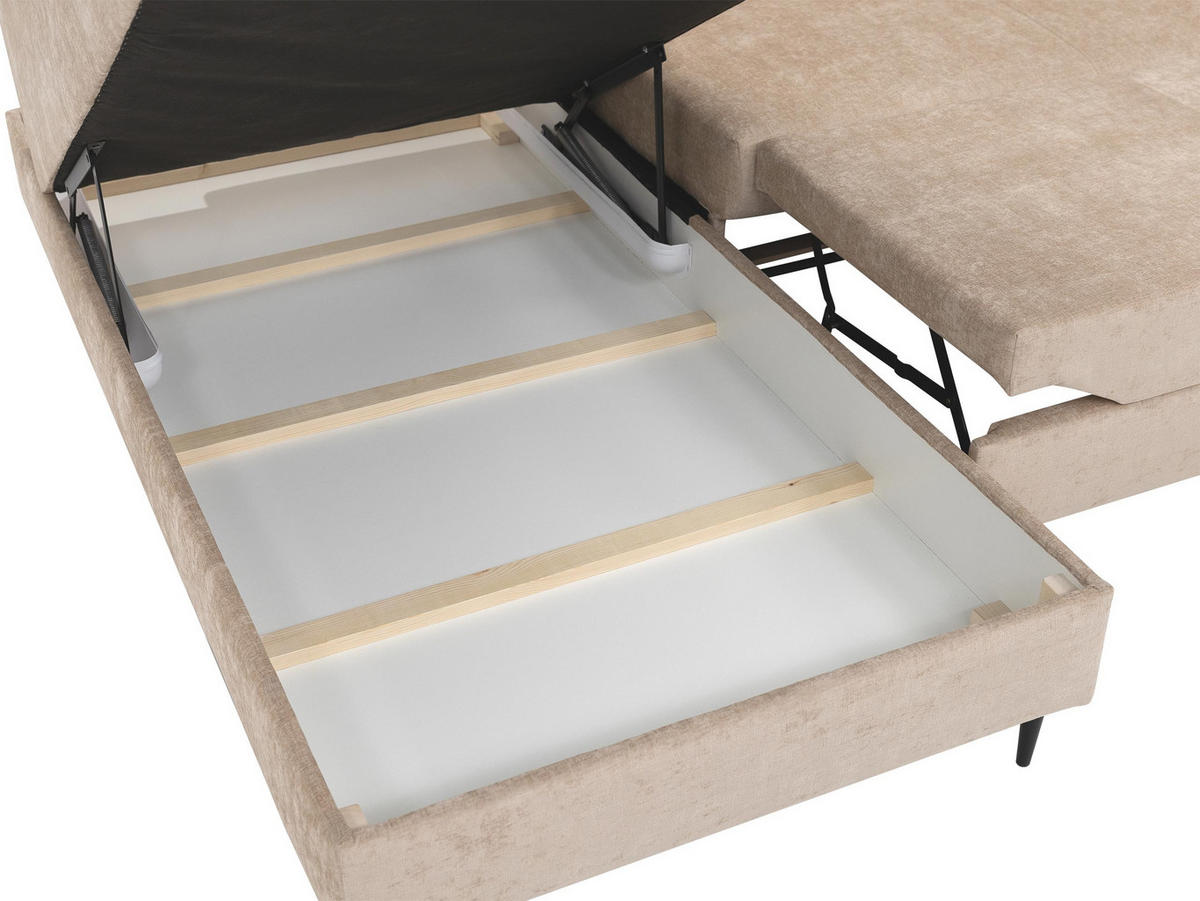 ECKSOFA Kadurin, Seite: Rechts - Dunkelbraun/Schwarz, Holz/Kunststoff (276/206cm) - MIRJAN24