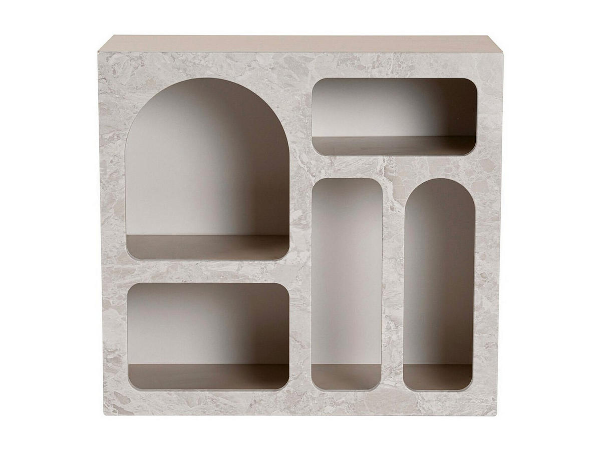 KONSOLE mit 5 Fächern - Marmoroptik Grau - LUELA - Grau, Holz (80/74/37cm) - Vente-Unique