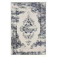 VINTAGE-TEPPICH Sia 240/340 cm - Blau/Creme, Kunststoff (240/340cm) - benuta