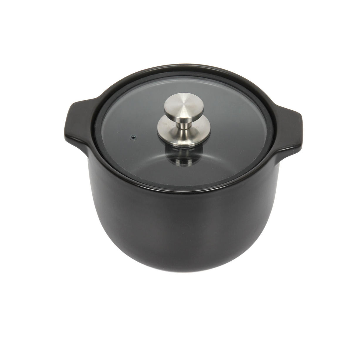 BACKTOPF mit Deckel Ø 20 cm - Schwarz, Keramik (26.5/18/21.5cm)