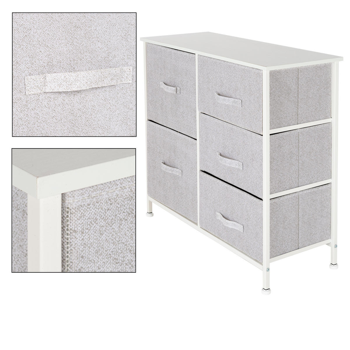 REGAL - Weiß, Metall (29/70/83cm) - ML-DESIGN