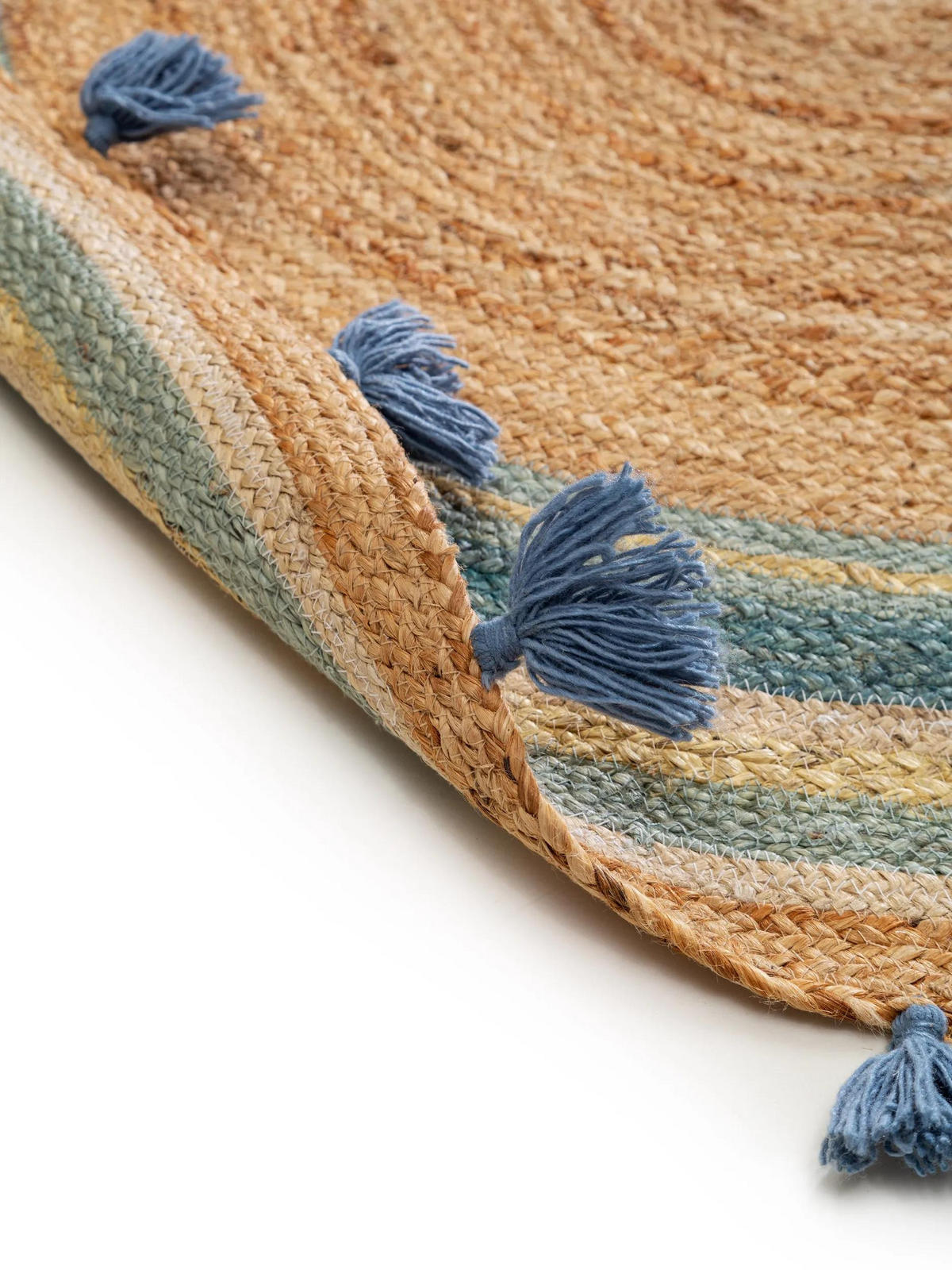 KINDERTEPPICH Lovis Türkis ø 115 cm rund - Türkis, Naturmaterialien/Textil (115/115cm) - Lytte