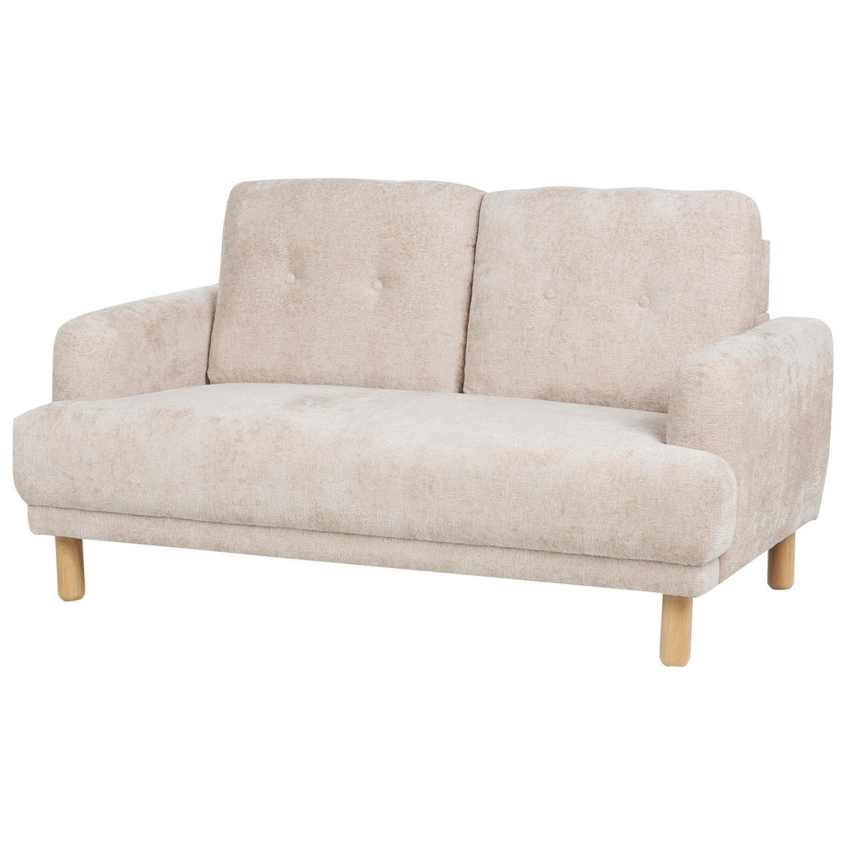 2-SITZER-SOFA Bouclé beige Tuve - Hellbraun/Beige, Textil (149/85/90cm) - Beliani