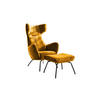 SESSEL MIT HOCKER LOTTE Gelb Velvet - Gelb/Schwarz, Textil (79/117/82cm) - KAWOLA