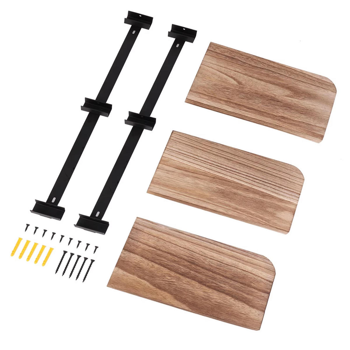 BEISTELLTISCH 3 Ebenen schwebend zur Wandmontage - Braun, Holz (13/25.9/43.7cm) - Kaket