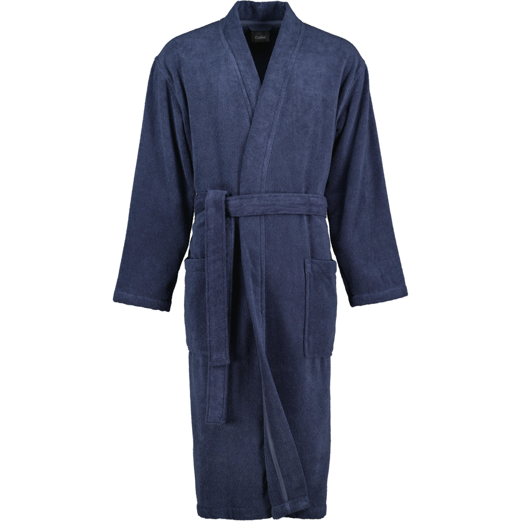 BADEMANTEL HERREN KIMONO UNI 828 BLAU - 17 - Blau, Textil (Snull) - Cawoe