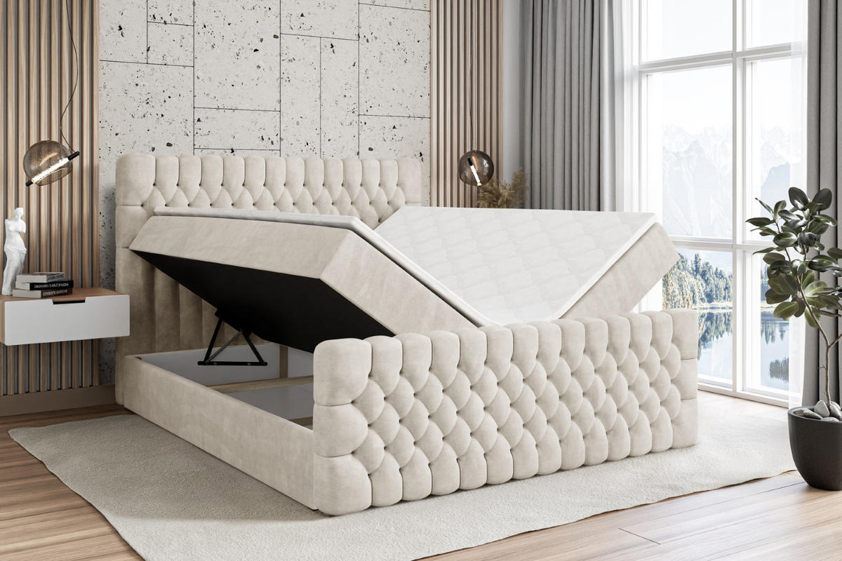 BOXBETT SERENE-Z - 140 x 200 - H4 - Ecru - Ecru, Holzwerkstoff (140/200cm) - ALTDECOR