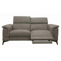 3-SITZER Sofa Planet Echtleder mit 1 x Relaxfunktion Greige - Greige, Leder/Metall (200/80/110cm)