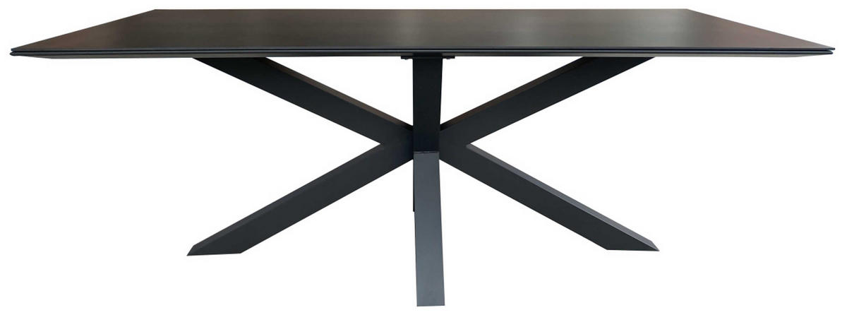 TISCH Malaga 200 x 90 cm dark grey Aluminium - Grau, Metall (200/90/76cm) - Mr. Deko