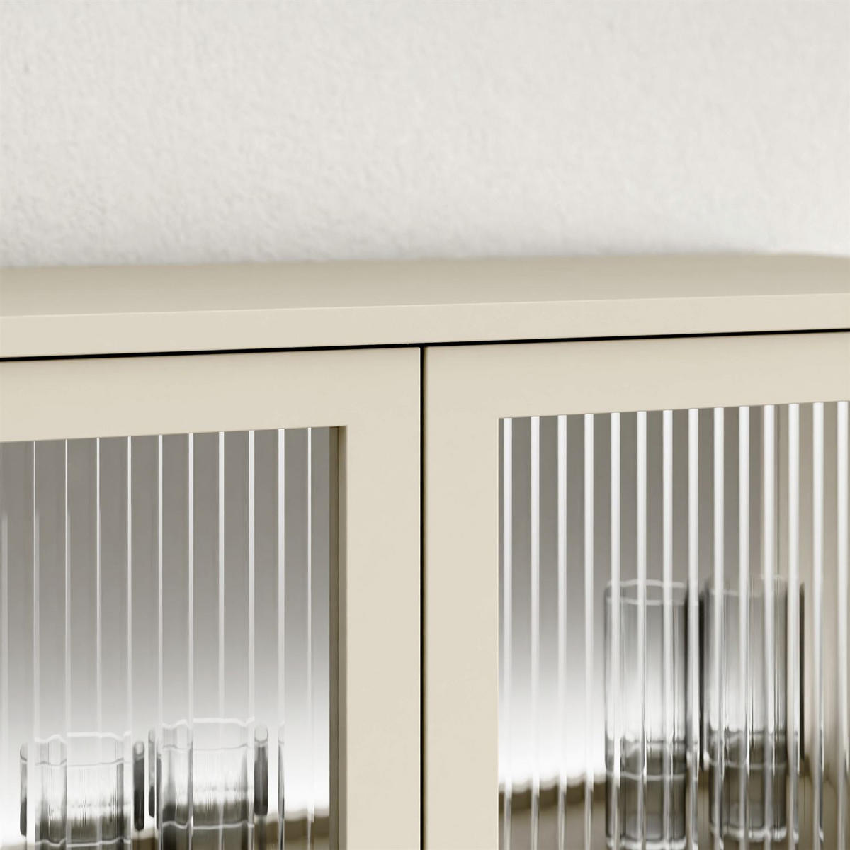VITRINE LINEA mit LED-Beleuchtung Kaschmir - Kaschmir, Holzwerkstoff (82/195/39cm) - Lookway