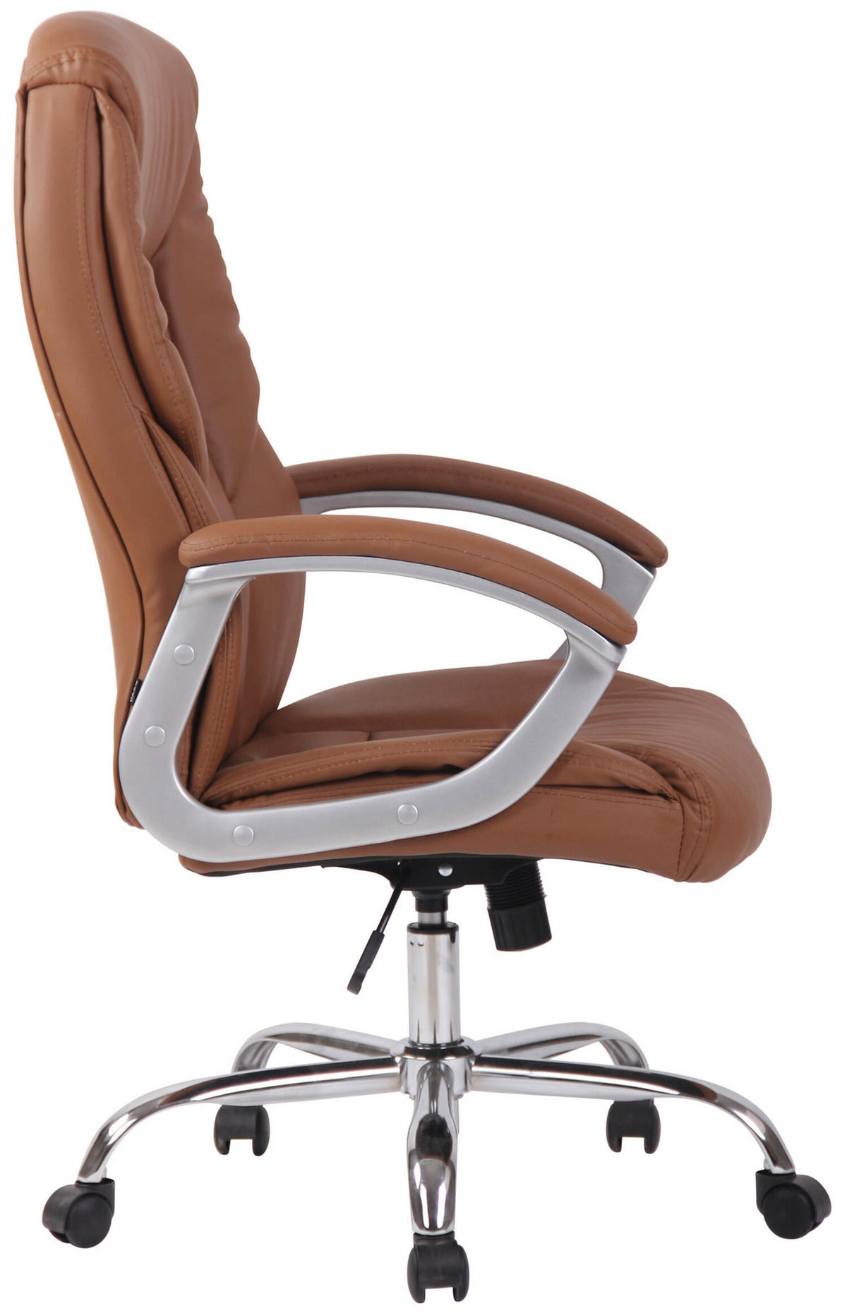 BÜROSTUHL Rhodos Schwerlast in Kunstleder, Hellbraun - Hellbraun, Textil/Metall (66/122/68cm) - TPFLiving