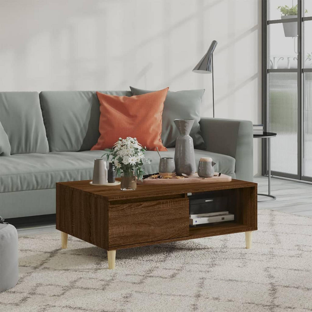 COUCHTISCH Braun Eichen-Optik 90x60x35 cm Holzwerkstoff - Braun, Holzwerkstoff (90/60/35cm) - furnicato