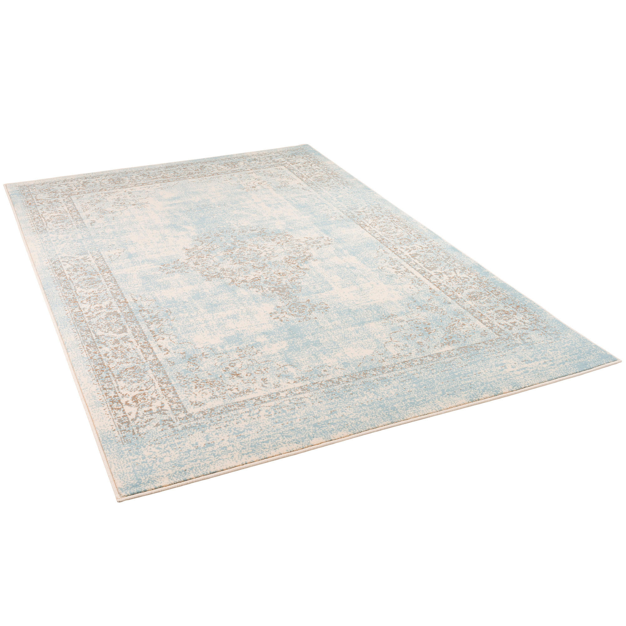 Thumbnail - Pergamon Designer, Blau, Beige, Textil, 80x150 cm, Teppiche & Böden, Teppiche, Vintage-Teppiche