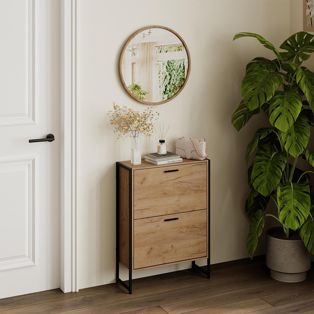 BOTNÍK NA BOTY Folda Dub Goldkraft/černá - černá/barva dubu, kompozitní dřevo (63/83/23.5cm) - Vicco