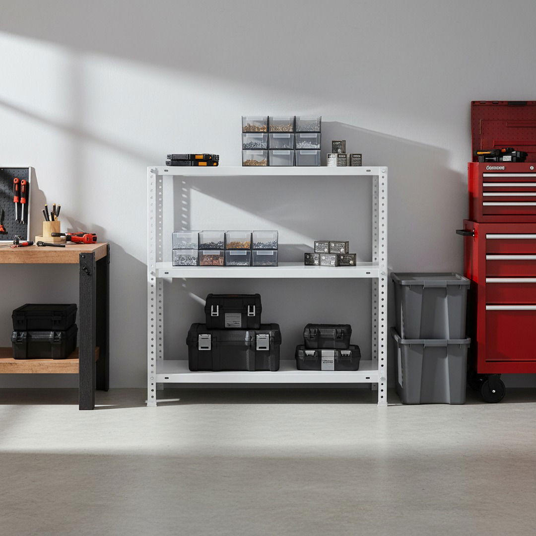 SCHRAUBREGAL PANDA MINI | HxBxT 90x80x40cm | 3 Fachböden | Fachlast 75kg | Weiß - Weiß, Metall (80/90/40cm) - PROREGAL