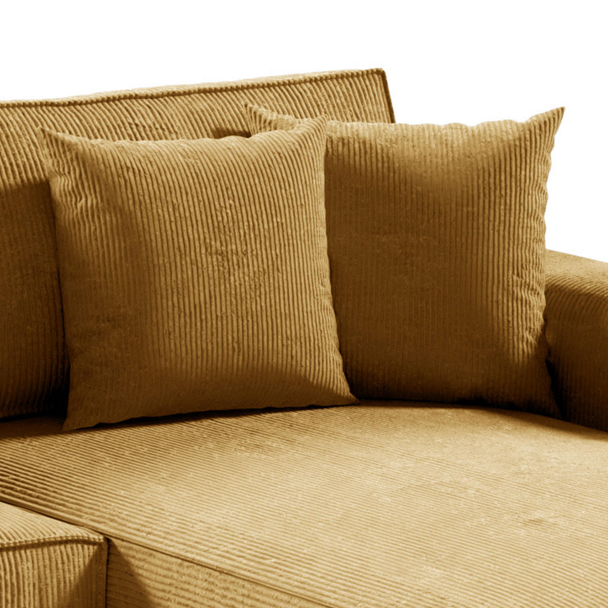 PANORAMASOFA Isaac 5 Sitzplätze Gelb - Gelb, Holzwerkstoff (398/85/185cm) - Petits-meubles