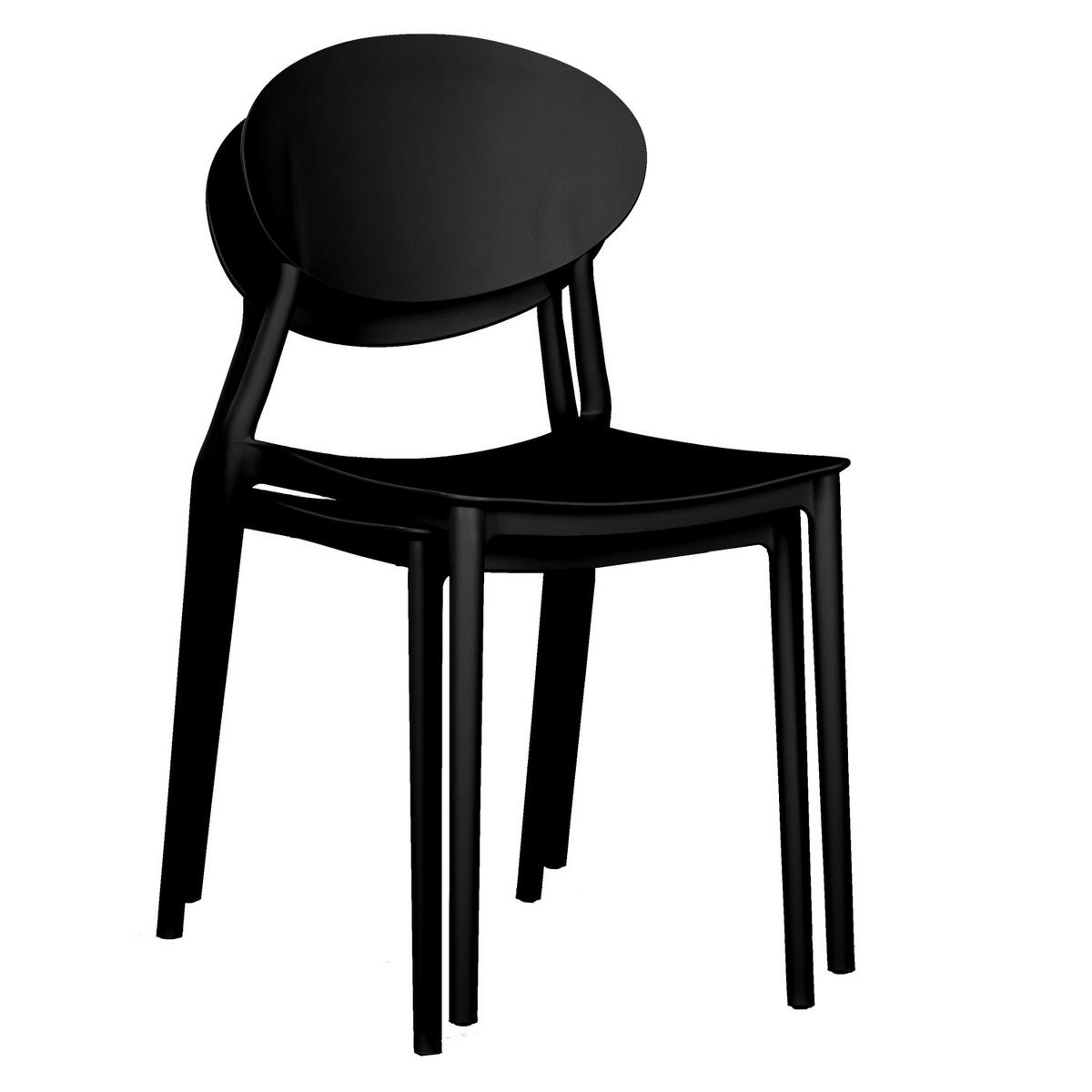 GARTENSTUHL 4er-Set Kunststoff Schwarz - Schwarz, Kunststoff (41/80/51cm) - Homestyle4u