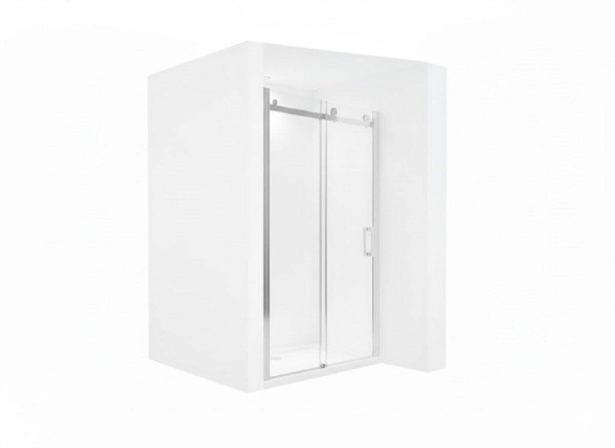 Glaswerk Westfalen Nischendusche Silber 110x195x1 cm