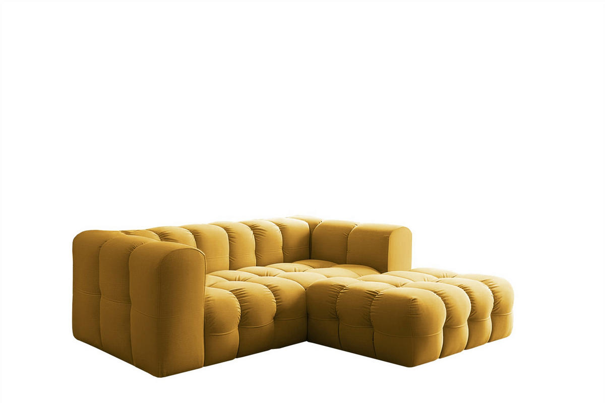 ECKSOFA Solvie Xs In Tiffani - Gelb, Holzwerkstoff/Textil (239/193cm) - Fun Möbel
